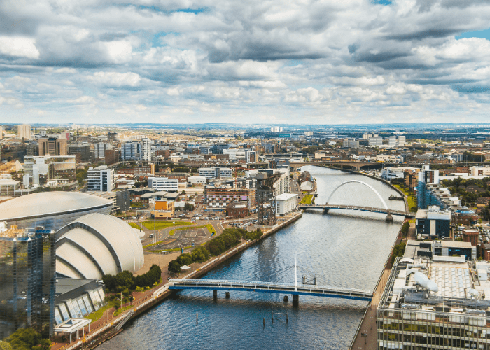 Aerial view of Glasgow, Scotland