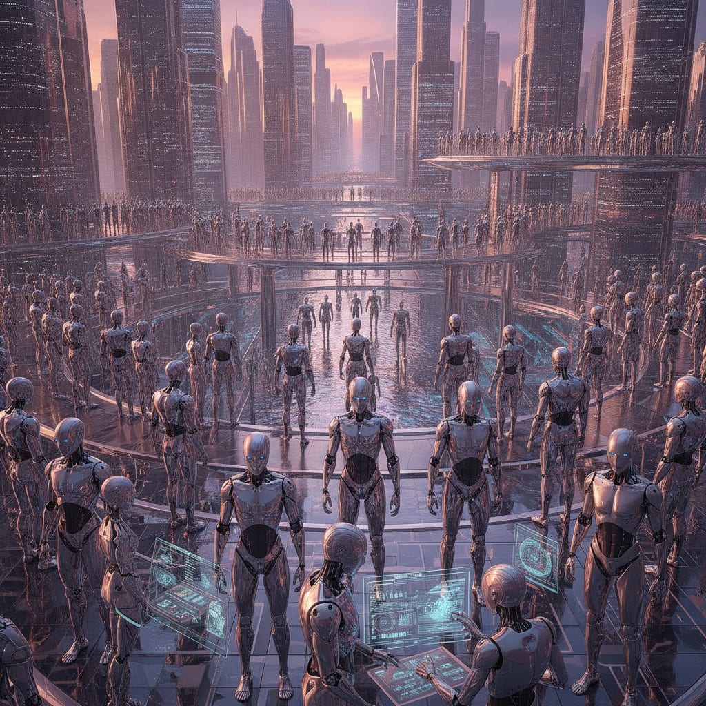 AI Generated: thousands of ai agents (Photorealistic)