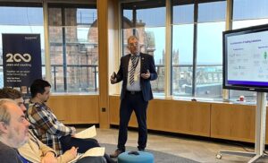 Peter Ferry presenting to industry colleagues (Credit: Edinburgh Napier University)